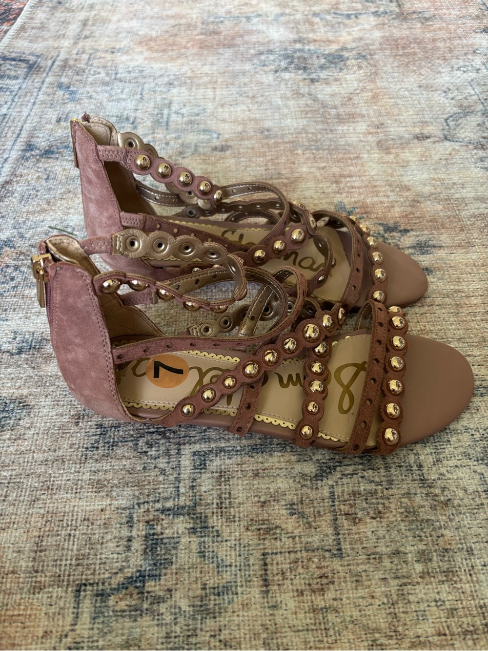 Sam Edelman Mauve Studded Strappy Heels